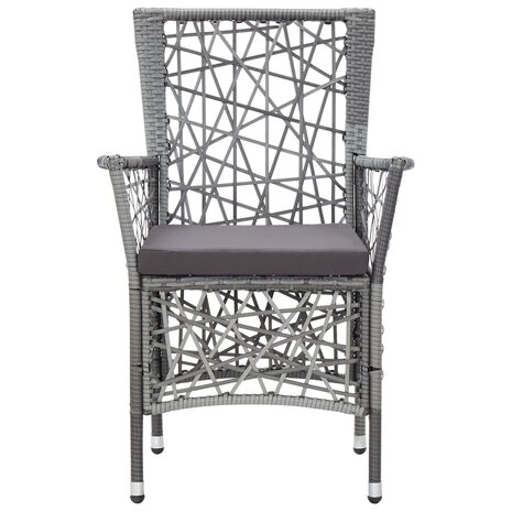 9-delige Tuinset poly rattan grijs
