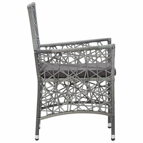 9-delige Tuinset poly rattan grijs