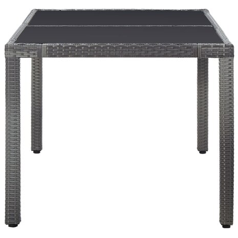 7-delige Tuinset poly rattan grijs