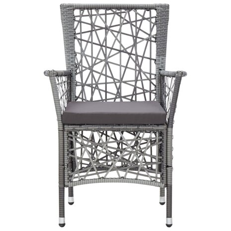 7-delige Tuinset poly rattan grijs