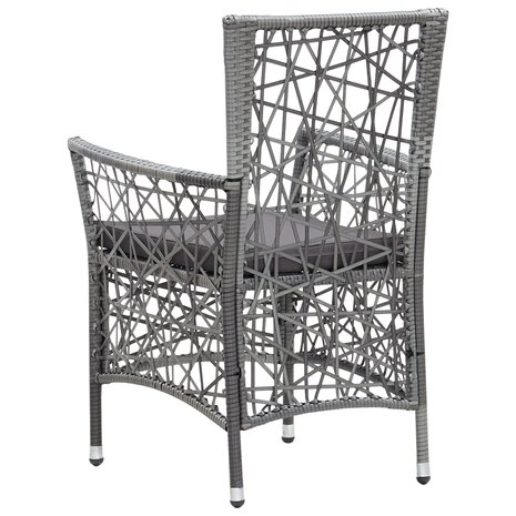7-delige Tuinset poly rattan grijs