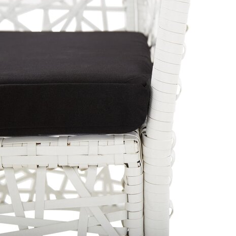 5-delige Tuinset poly rattan wit