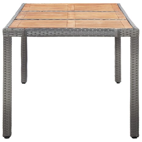 9-delige Tuinset met kussens poly rattan grijs