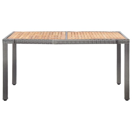 7-delige Tuinset met kussens poly rattan grijs