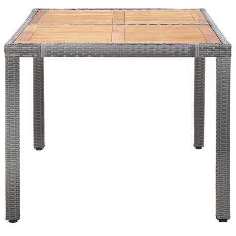 7-delige Tuinset met kussens poly rattan grijs