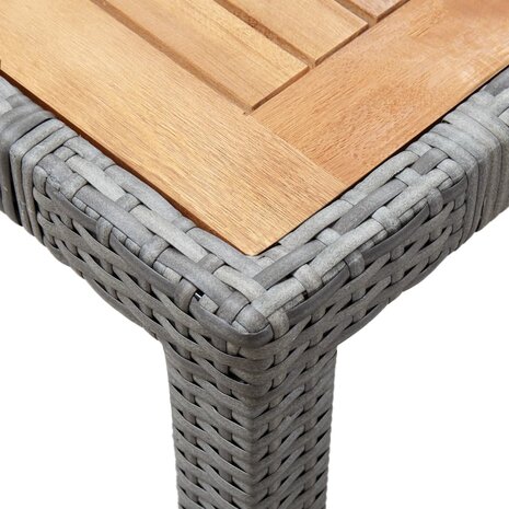 7-delige Tuinset met kussens poly rattan grijs
