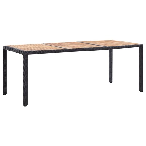 9-delige Tuinset met kussens poly rattan zwart