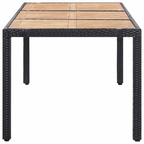 9-delige Tuinset met kussens poly rattan zwart