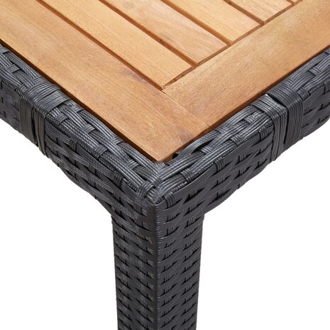 7-delige Tuinset met kussens poly rattan zwart