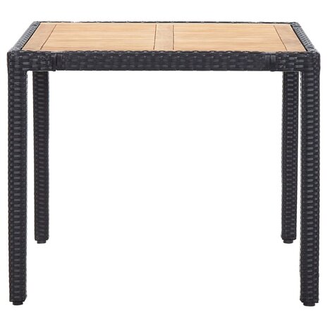 5-delige Tuinset met kussens poly rattan zwart