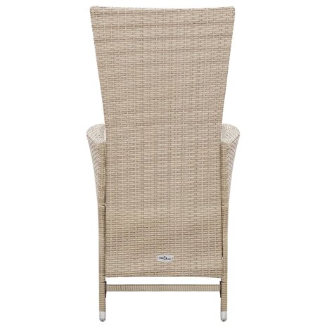 7-delige Tuinset met kussens poly rattan beige