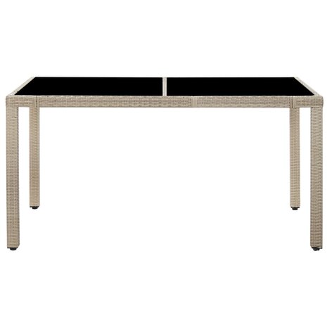 7-delige Tuinset met kussens poly rattan beige