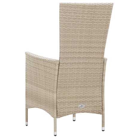 9-delige Tuinset met kussens poly rattan beige