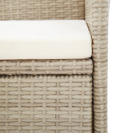 9-delige Tuinset met kussens poly rattan beige