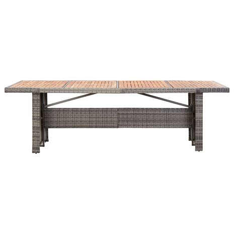 9-delige Tuinset met kussens poly rattan grijs