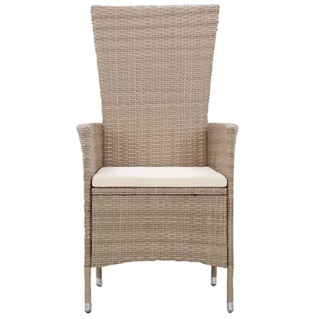 9-delige Tuinset met kussens poly rattan beige