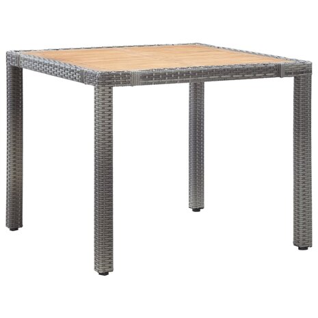 5-delige Tuinset met kussens poly rattan grijs