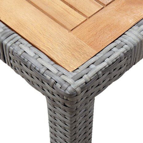 5-delige Tuinset met kussens poly rattan grijs