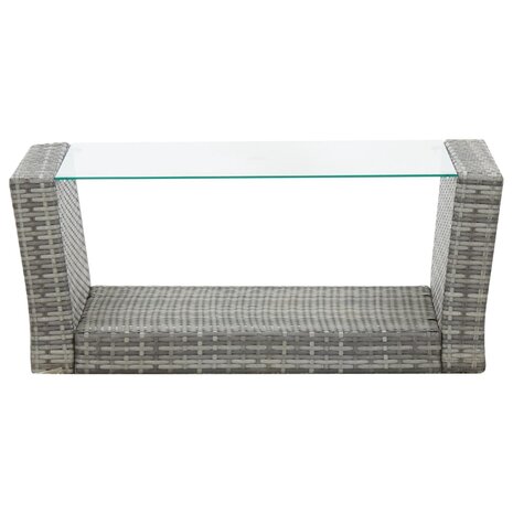4-delige Loungeset met kussens poly rattan grijs