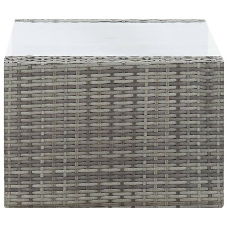 4-delige Loungeset met kussens poly rattan grijs