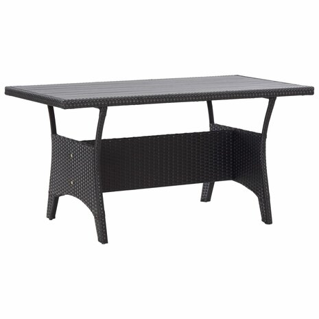 3-delige Tuinset met kussens poly rattan zwart