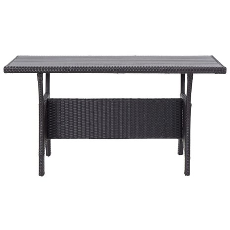3-delige Tuinset met kussens poly rattan zwart