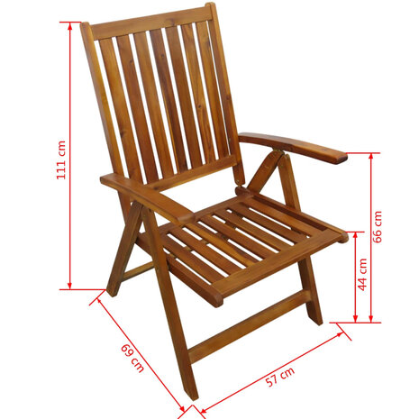 7-delige Tuinset massief acaciahout