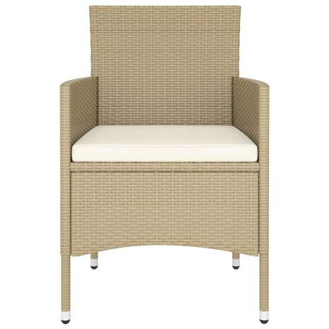 5-delige Loungeset poly rattan beige
