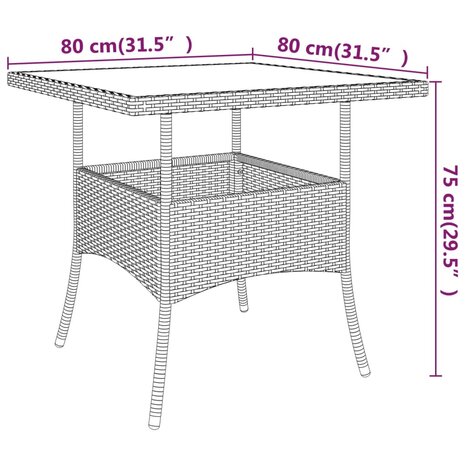 5-delige Loungeset poly rattan beige