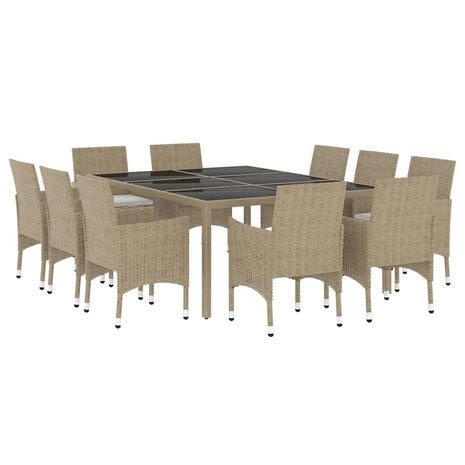 11-delige Tuinset poly rattan beige