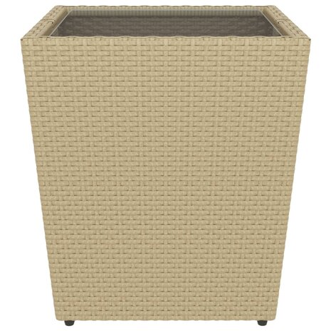 5-delige Bistroset poly rattan en gehard glas beige