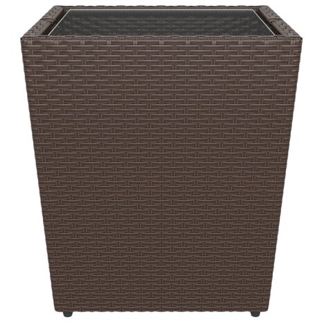 5-delige Bistroset poly rattan en gehard glas bruin