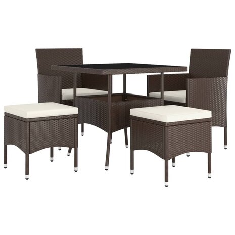 5-delige Loungeset poly rattan bruin
