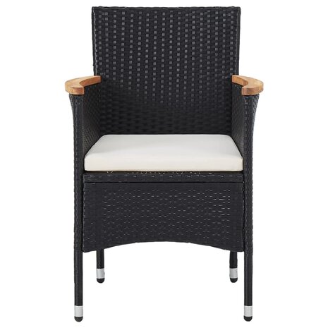 11-delige Tuinset poly rattan zwart