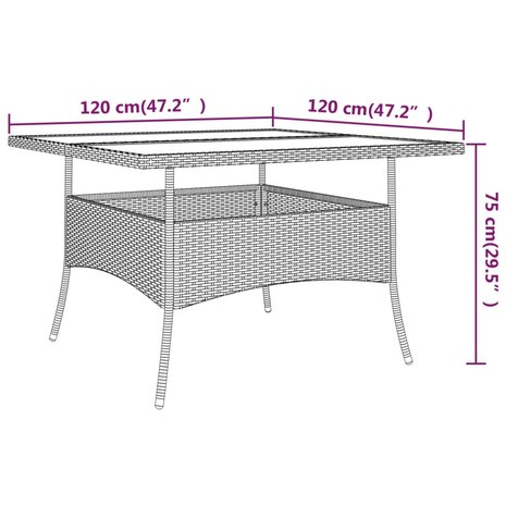 9-delige Tuinset poly rattan bruin