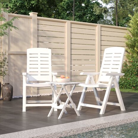 3-delige Tuinset polypropeen wit