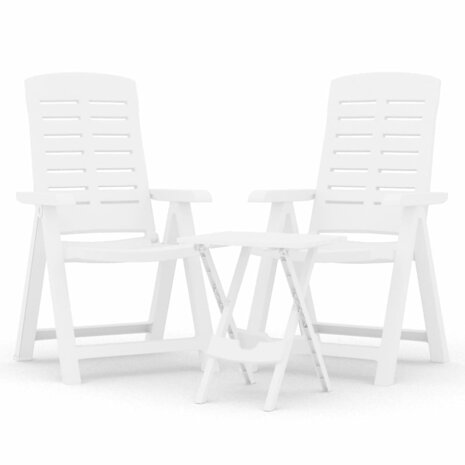 3-delige Tuinset polypropeen wit
