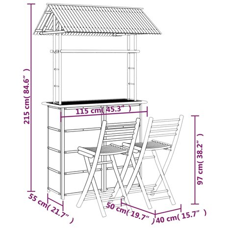 3-delige Barset bamboe