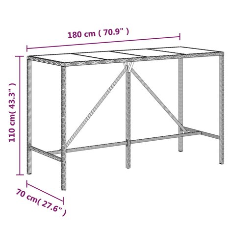 9-delige Tuinbarset poly rattan en massief acaciahout grijs