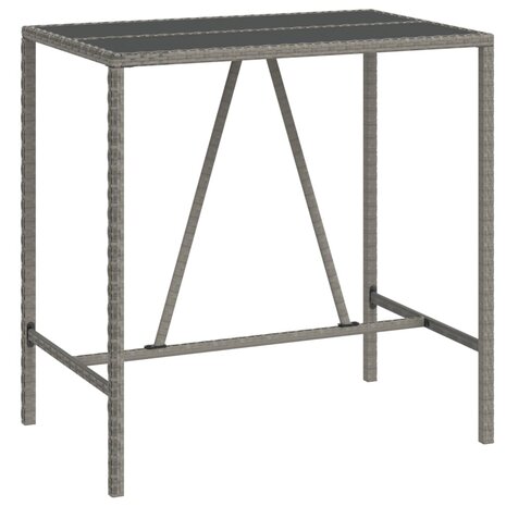 5-delige Tuinbarset poly rattan en massief acaciahout grijs