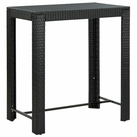 5-delige Tuinbarset poly rattan en massief acaciahout zwart