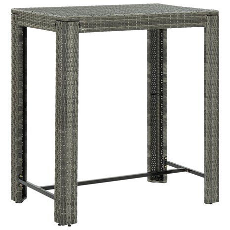 5-delige Tuinbarset poly rattan en massief acaciahout grijs