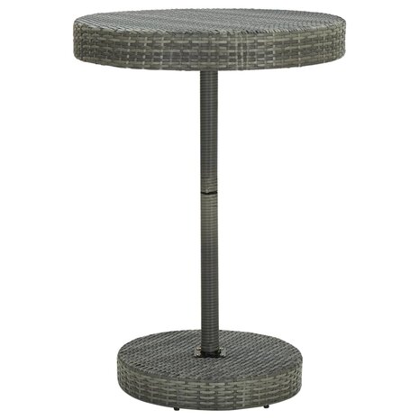 5-delige Tuinbarset poly rattan en massief acaciahout grijs