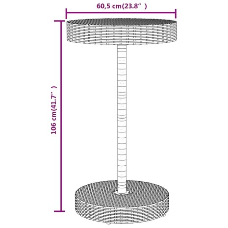 3-delige Tuinbarset poly rattan en massief acaciahout grijs
