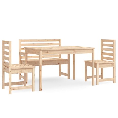 4-delige Tuinset massief teakhout