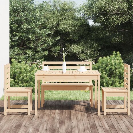 4-delige Tuinset massief teakhout