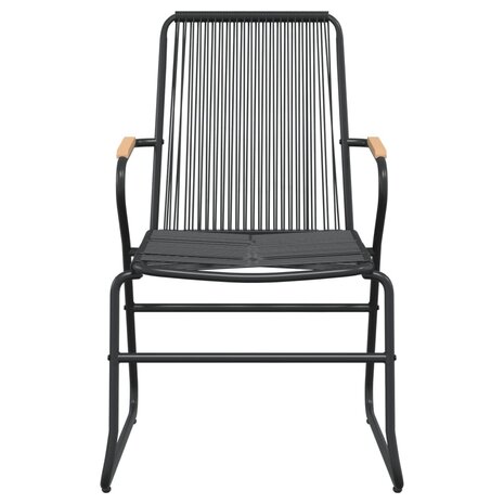 5-delige Tuinset PVC-rattan zwart
