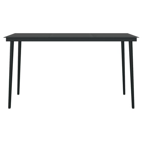 7-delige Tuinset PVC-rattan zwart