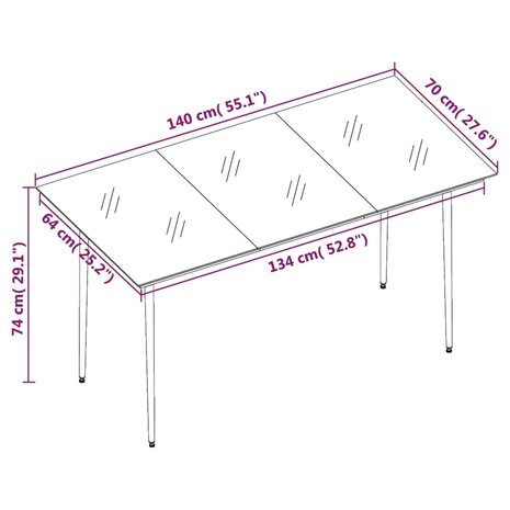 7-delige Tuinset PVC-rattan zwart