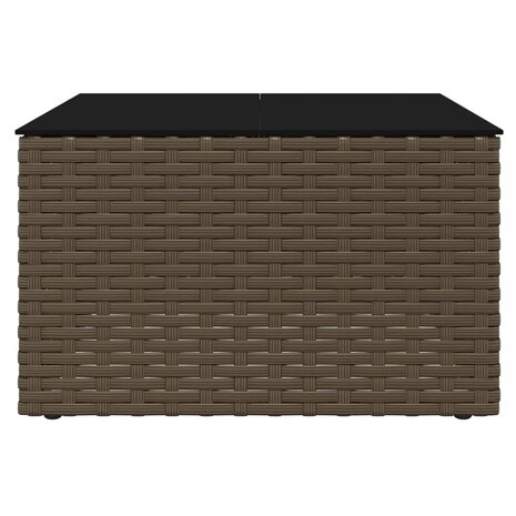 2-delige Loungeset met kussens poly rattan bruin